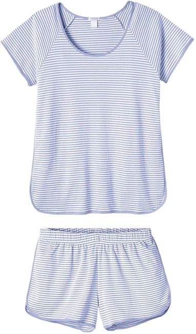 Women Striped Pajama Set Short Sleeve